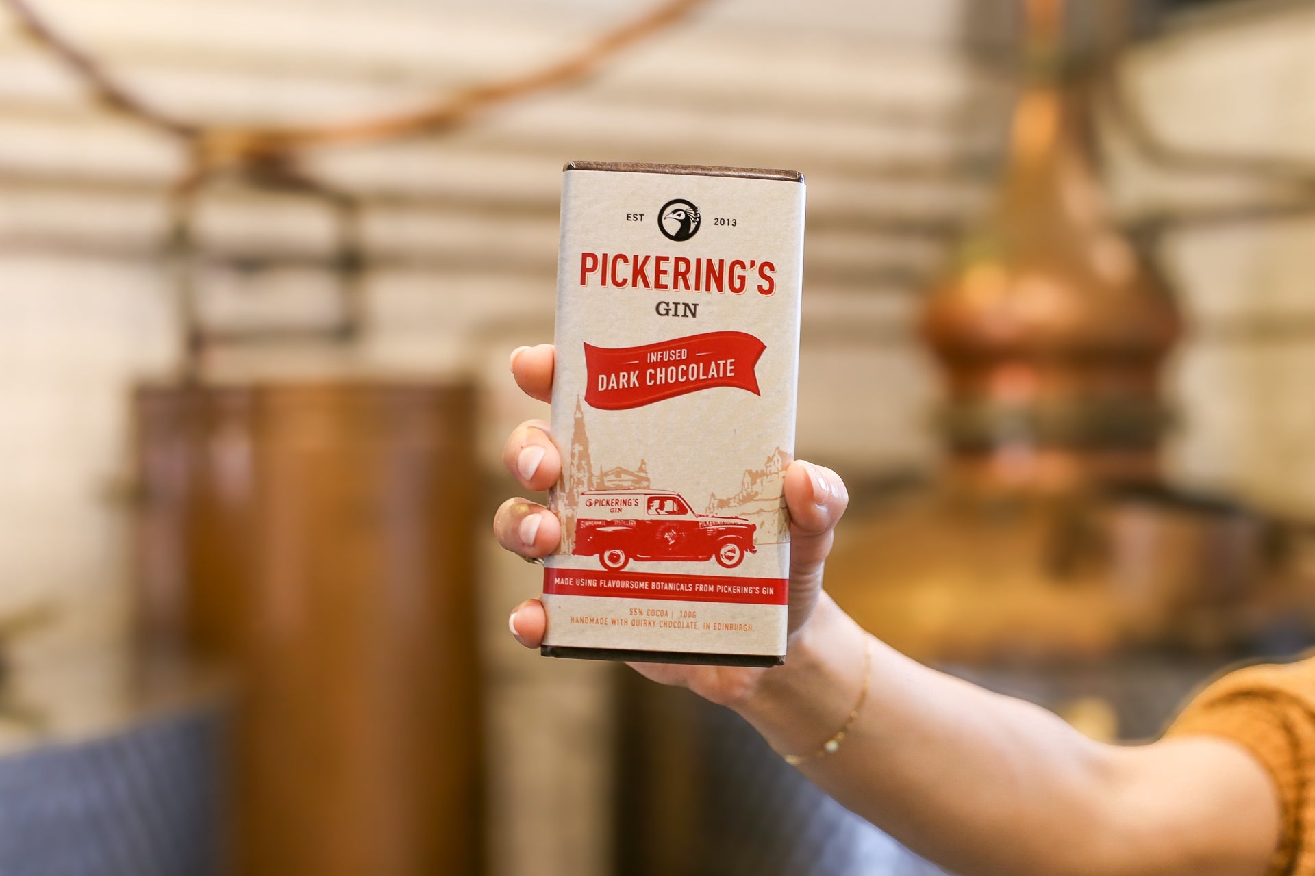 Pickering's Gin Chocolate Bar in collaboration with Quirky Chocolate