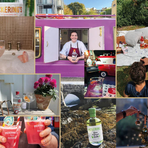 A collection of photographs with Pickering's Gin