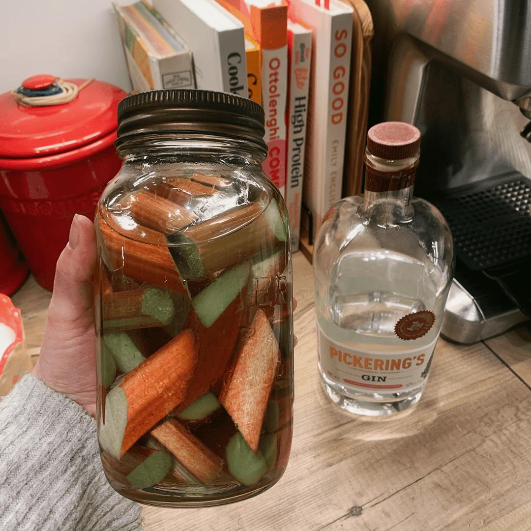 Homemade Rhubarb Pickering's Gin - SummerhallDistillery