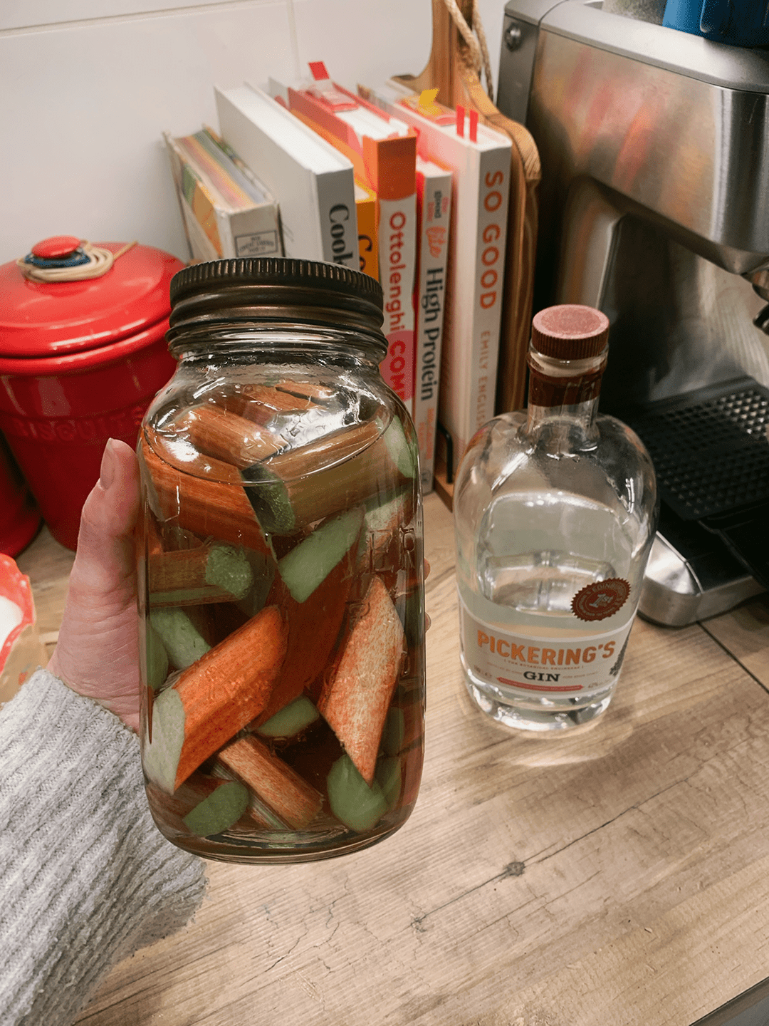 Homemade Rhubarb Pickering's Gin - SummerhallDistillery