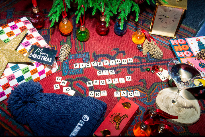 Christmas display showing Pickering's Gin Baubles are back