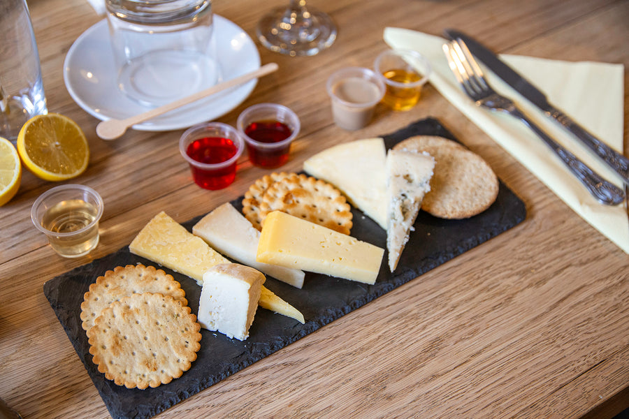 Cocktail and cheese board