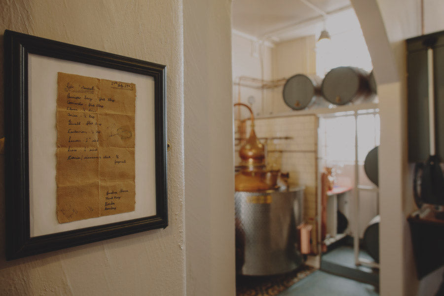 Recipe framed in the distillery