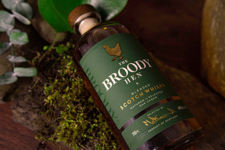 Bottle of The Broody Hen Blended Scotch Whisky