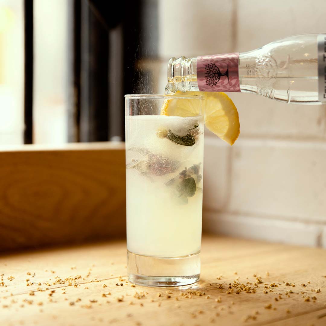 Pickering's Gin cocktail being topped up with tonic