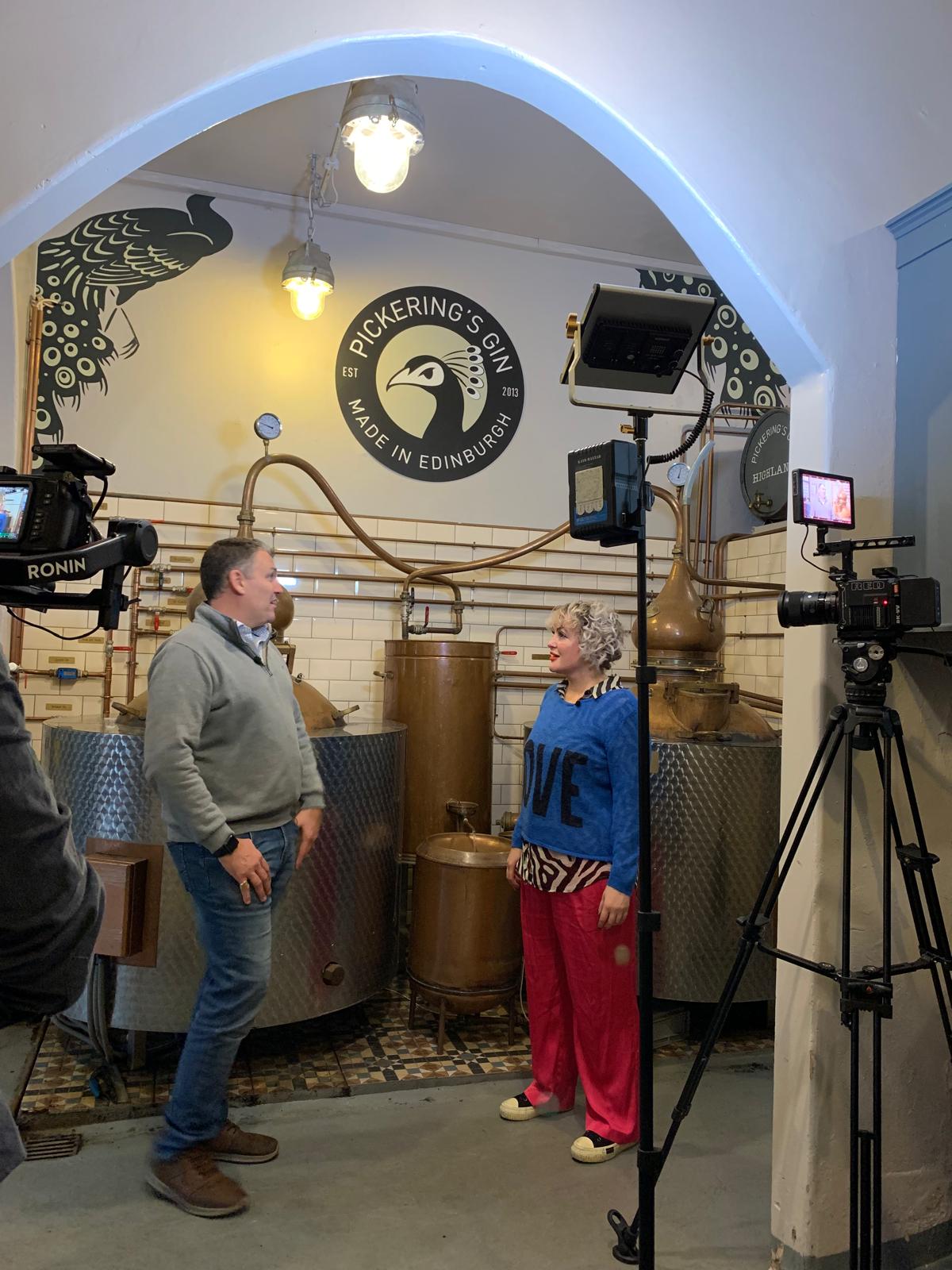 Filming in the Distillery